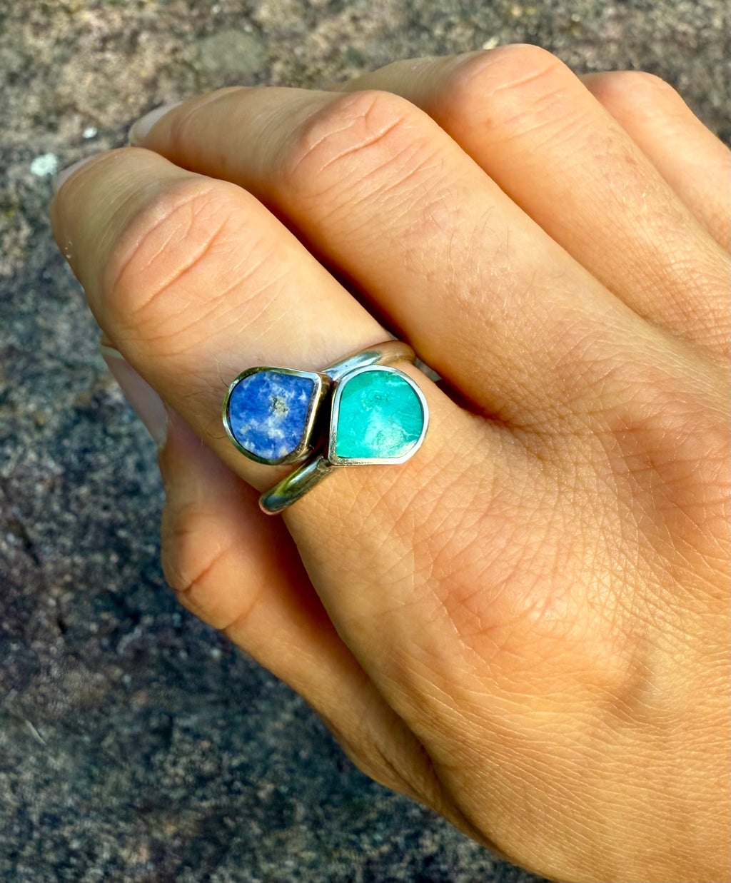 Apatite & Chrysocolla Ring