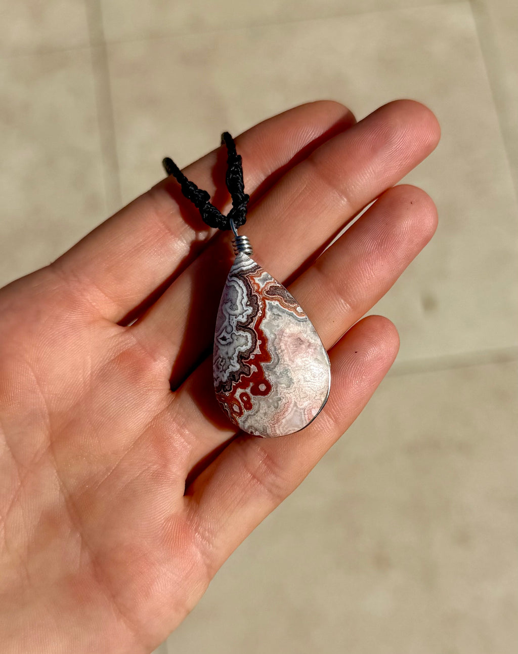 Crazy Lace Agate Amulet