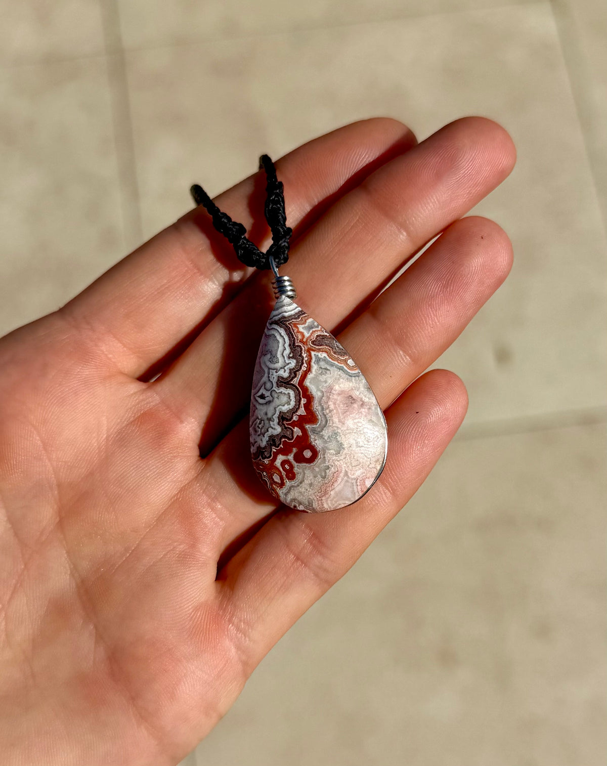 Crazy Lace Agate Amulet