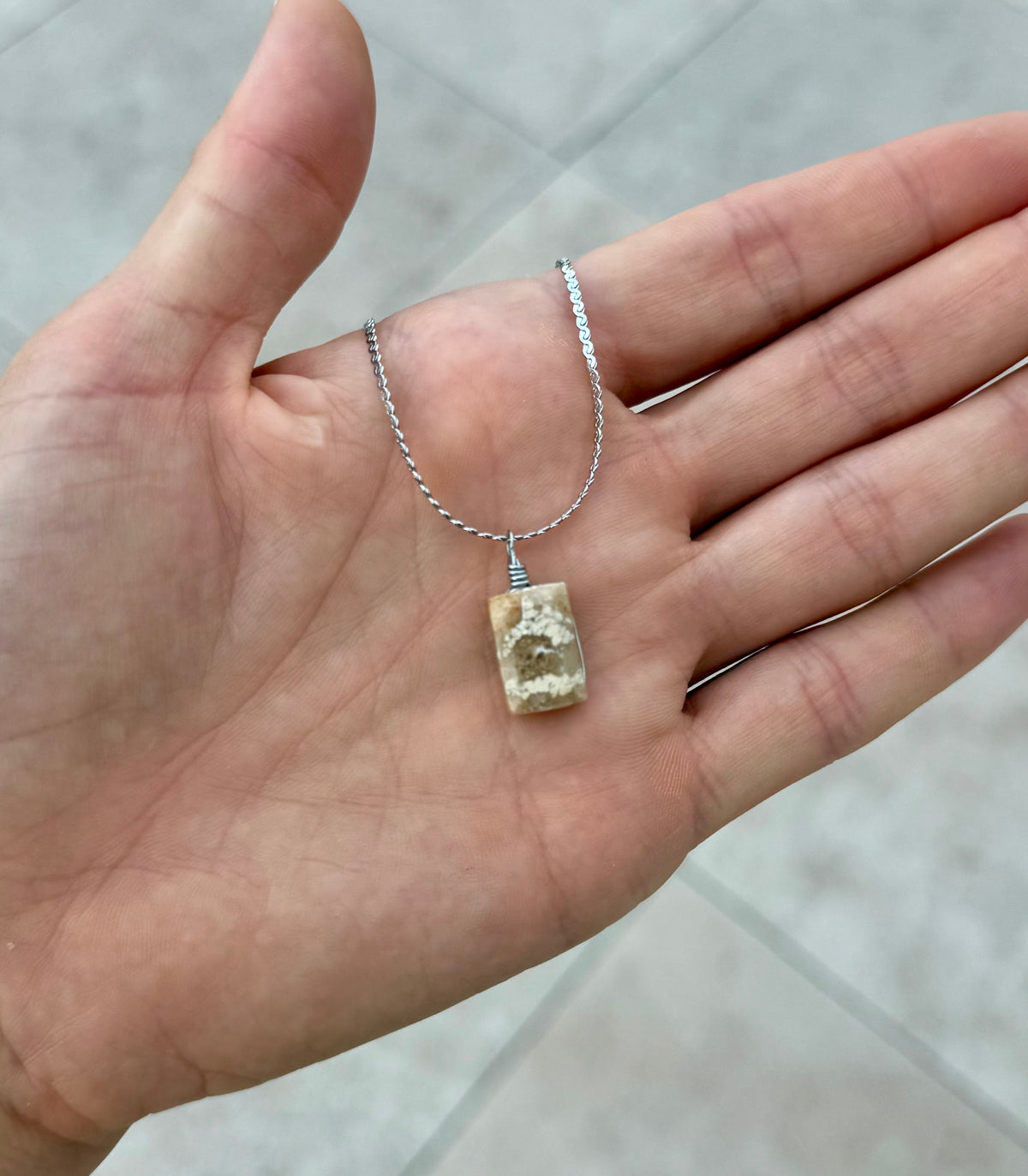 Calcite Fossil Amulet