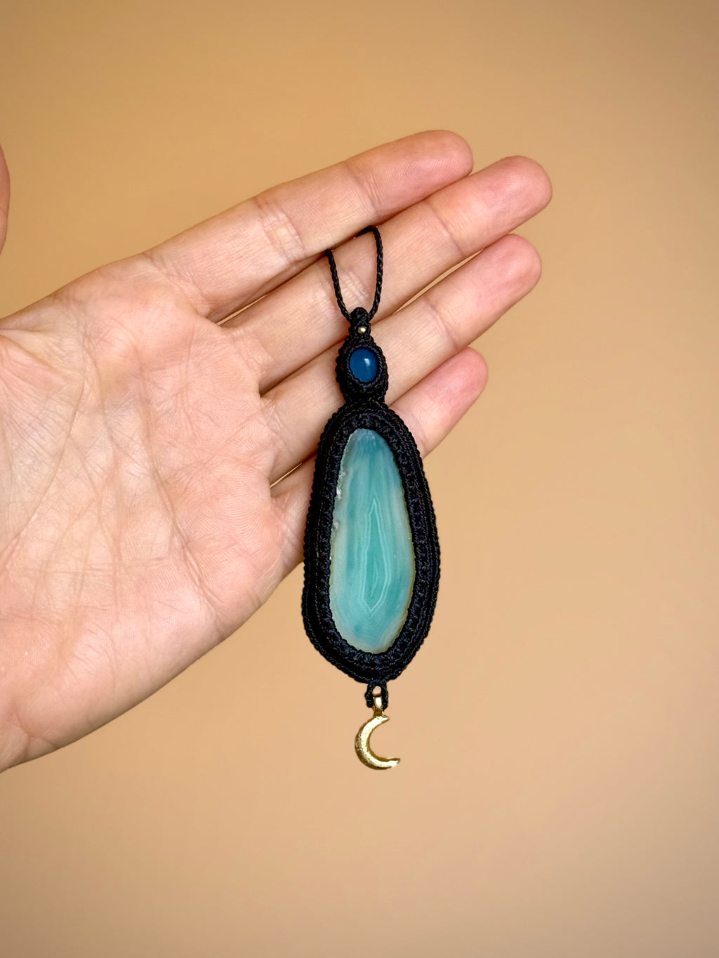 Green Agate & Onyx Cielo Amulet