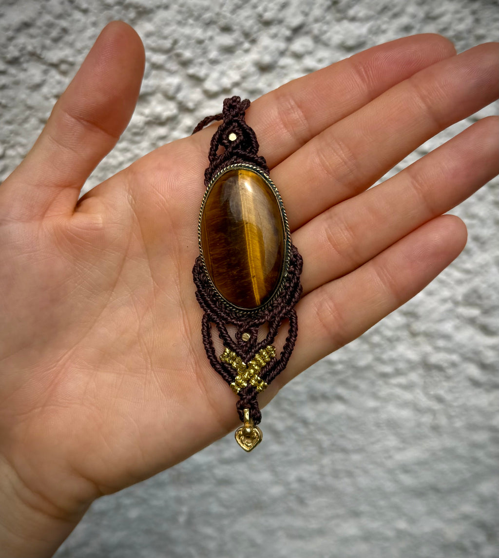 Tiger's Eye Macrame Necklace