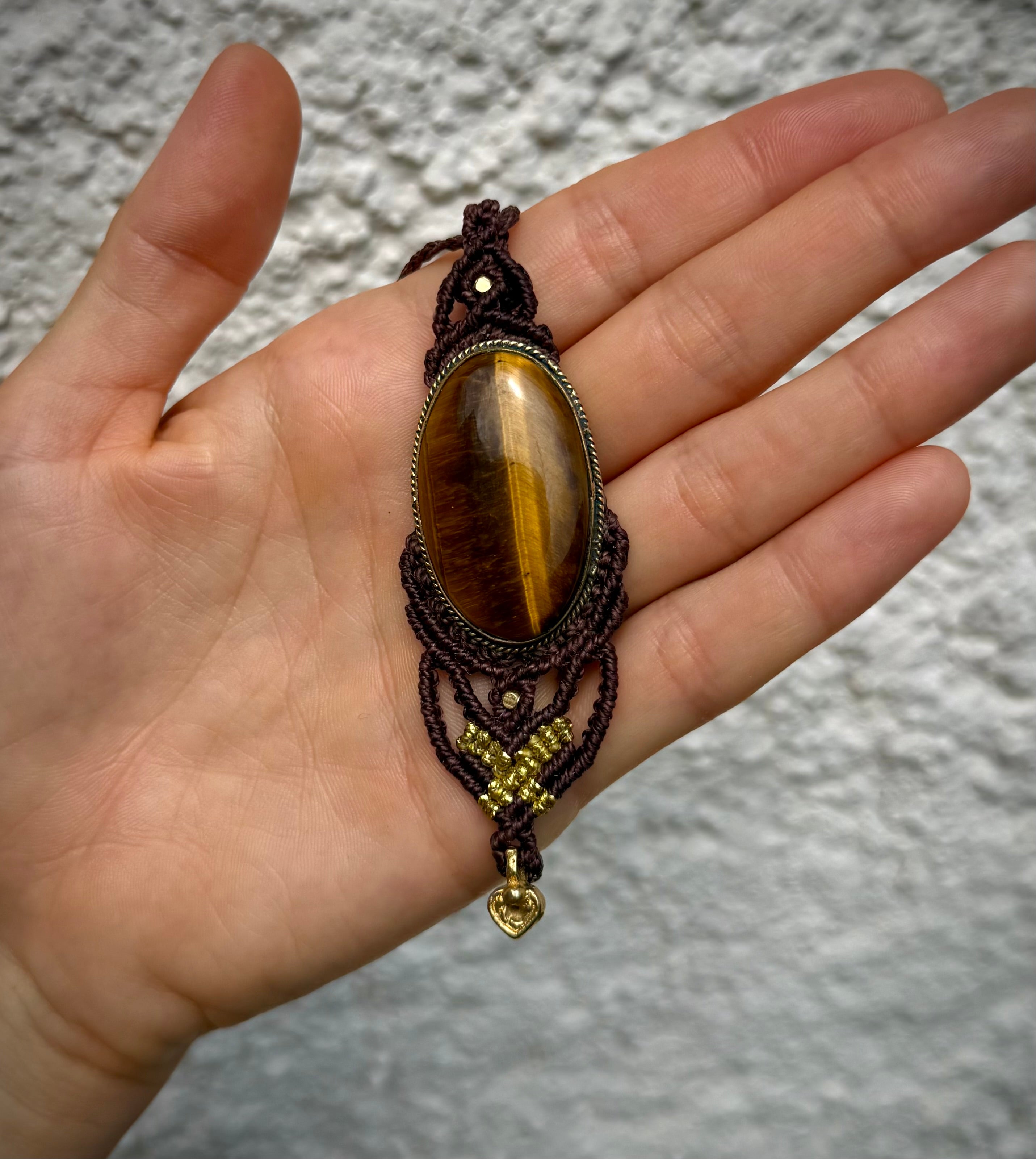 Tiger's Eye Macrame Necklace