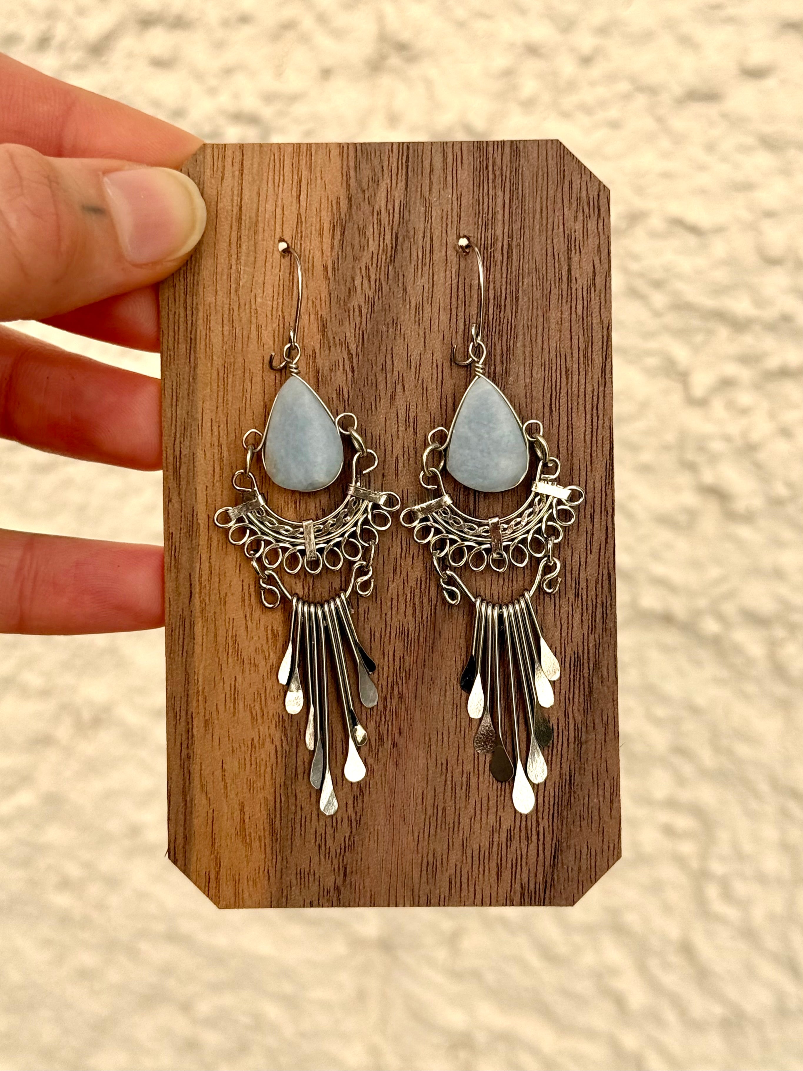 Filigree Andean Opal Earrings