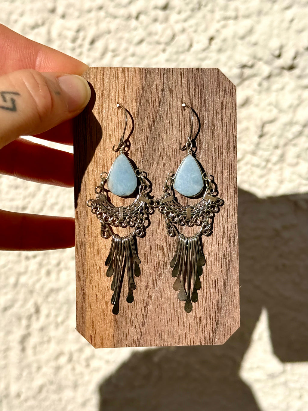 Filigree Andean Opal Earrings
