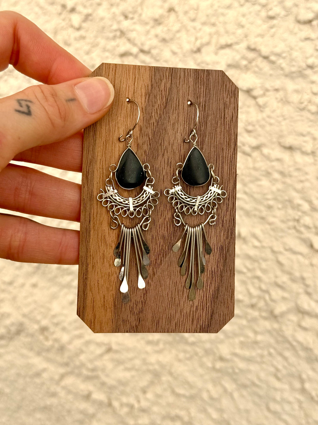 Filigree Black Onyx Earrings