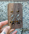 Flower Earrings Tiger's Eye