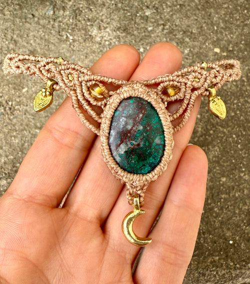 Chrysocolla & Amber Choker