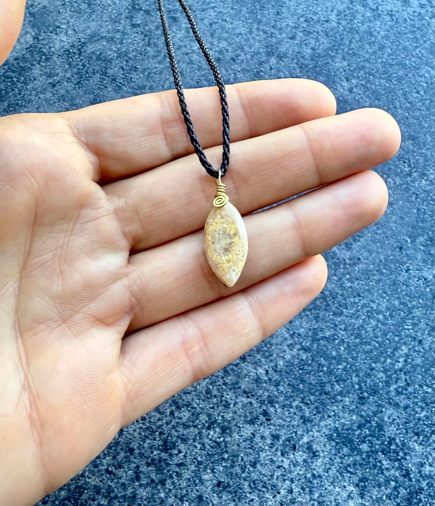 Calcite Fossil Amulet