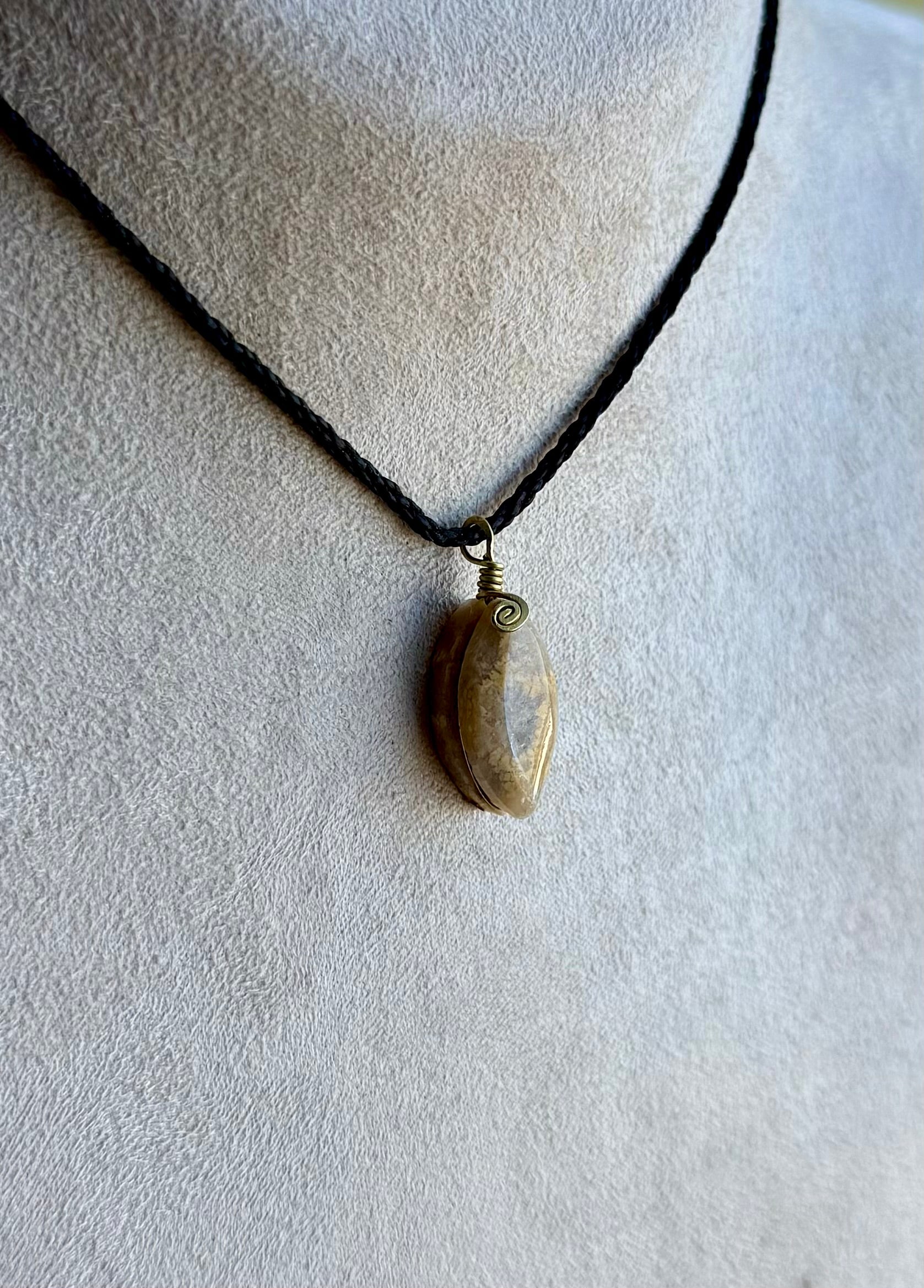 Calcite Fossil Amulet