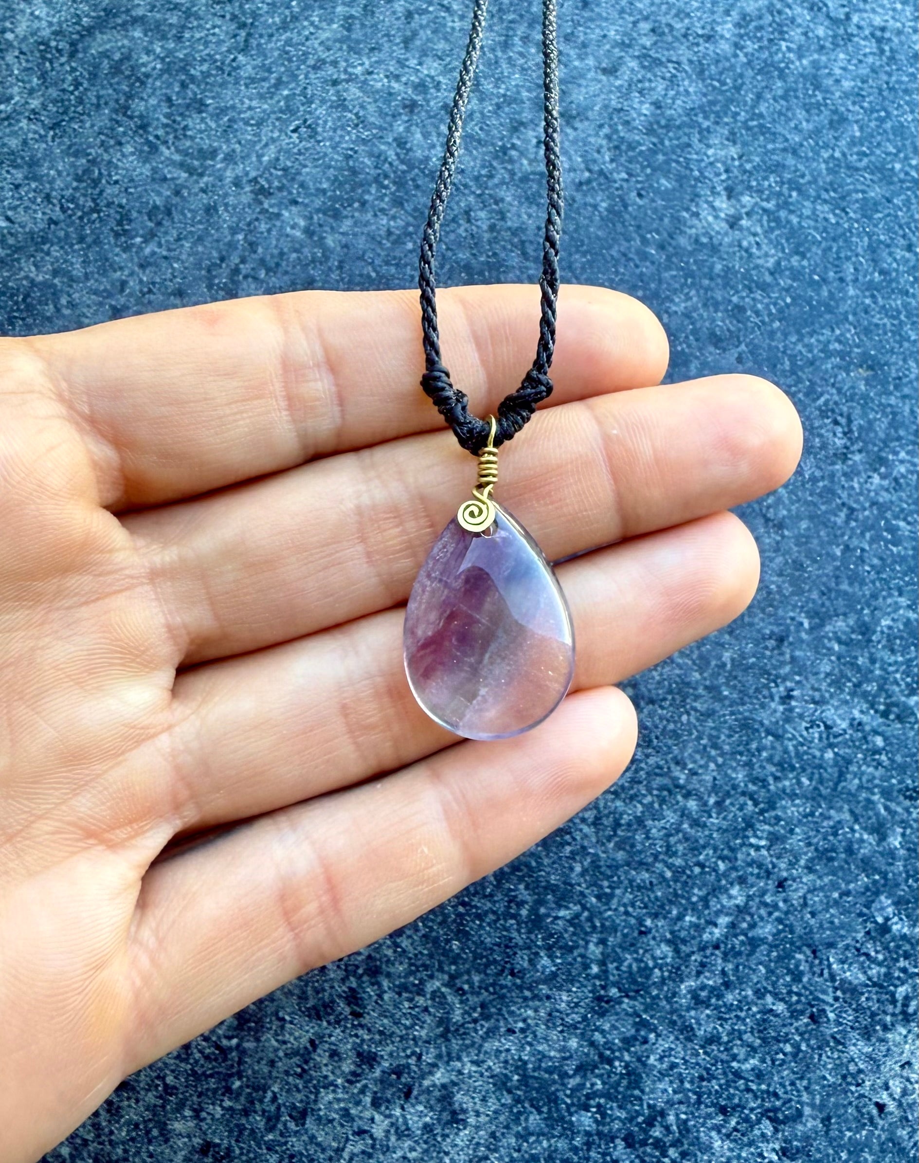 Rainbow Fluorite Amulet