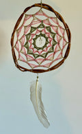 Rose & White Crystal Dreamcatcher