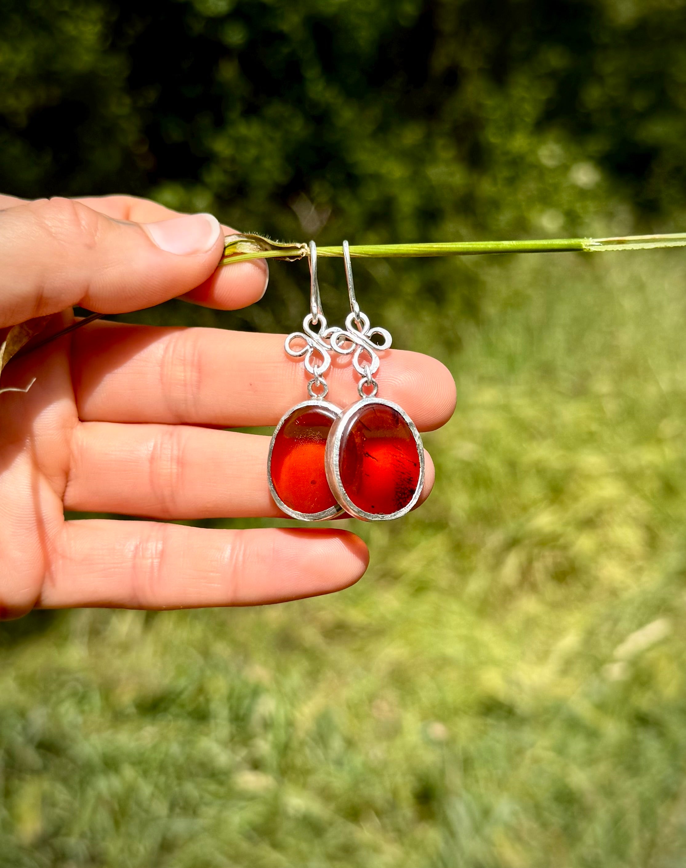 Baltic Amber Earrings Silver