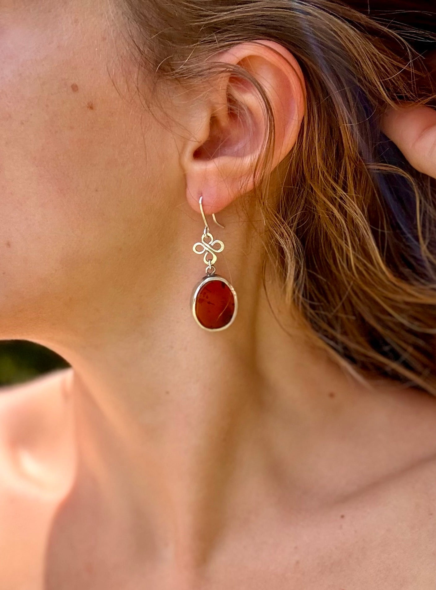 Baltic Amber Earrings Silver