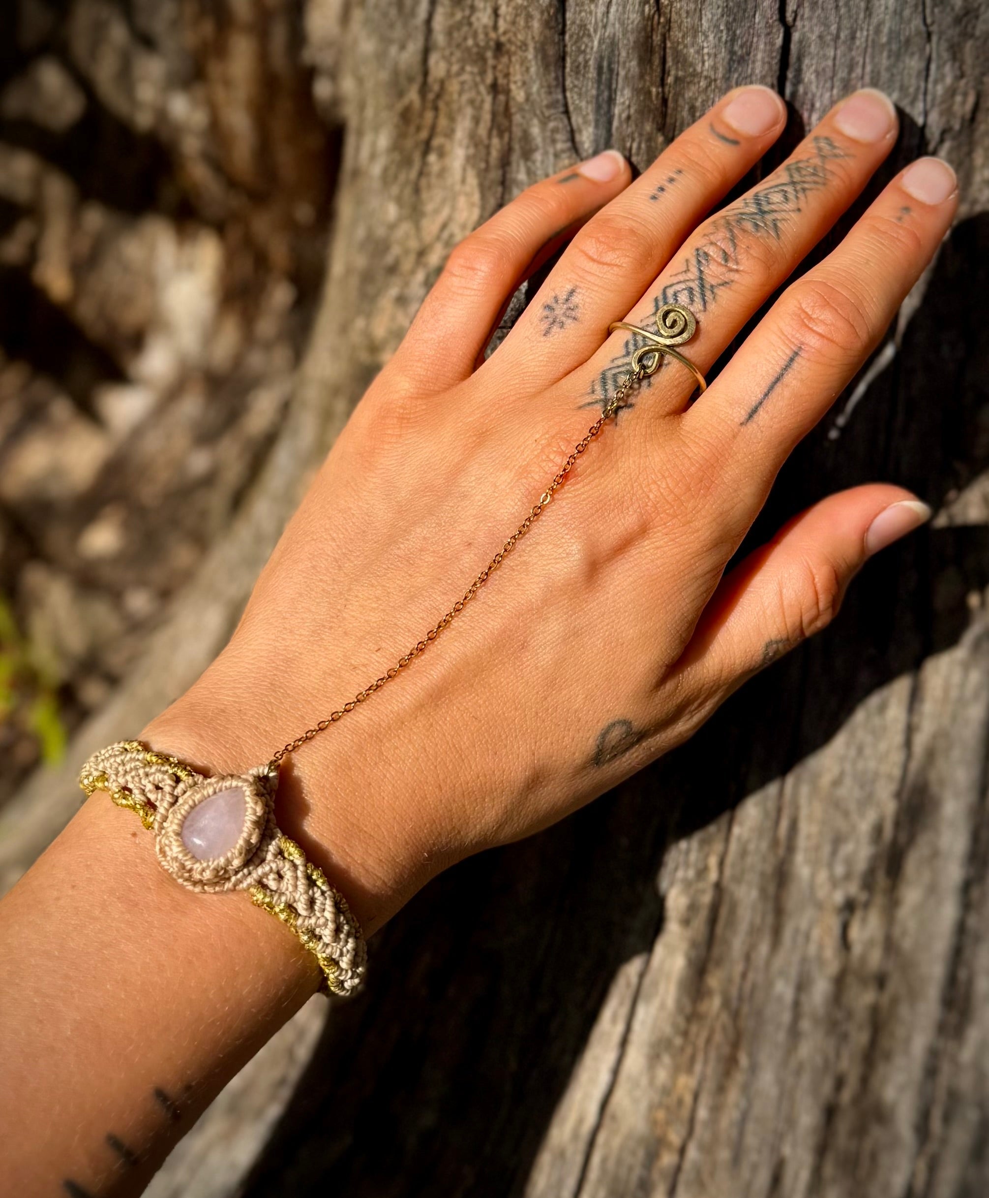 Hand Adornment - Rose Quartz