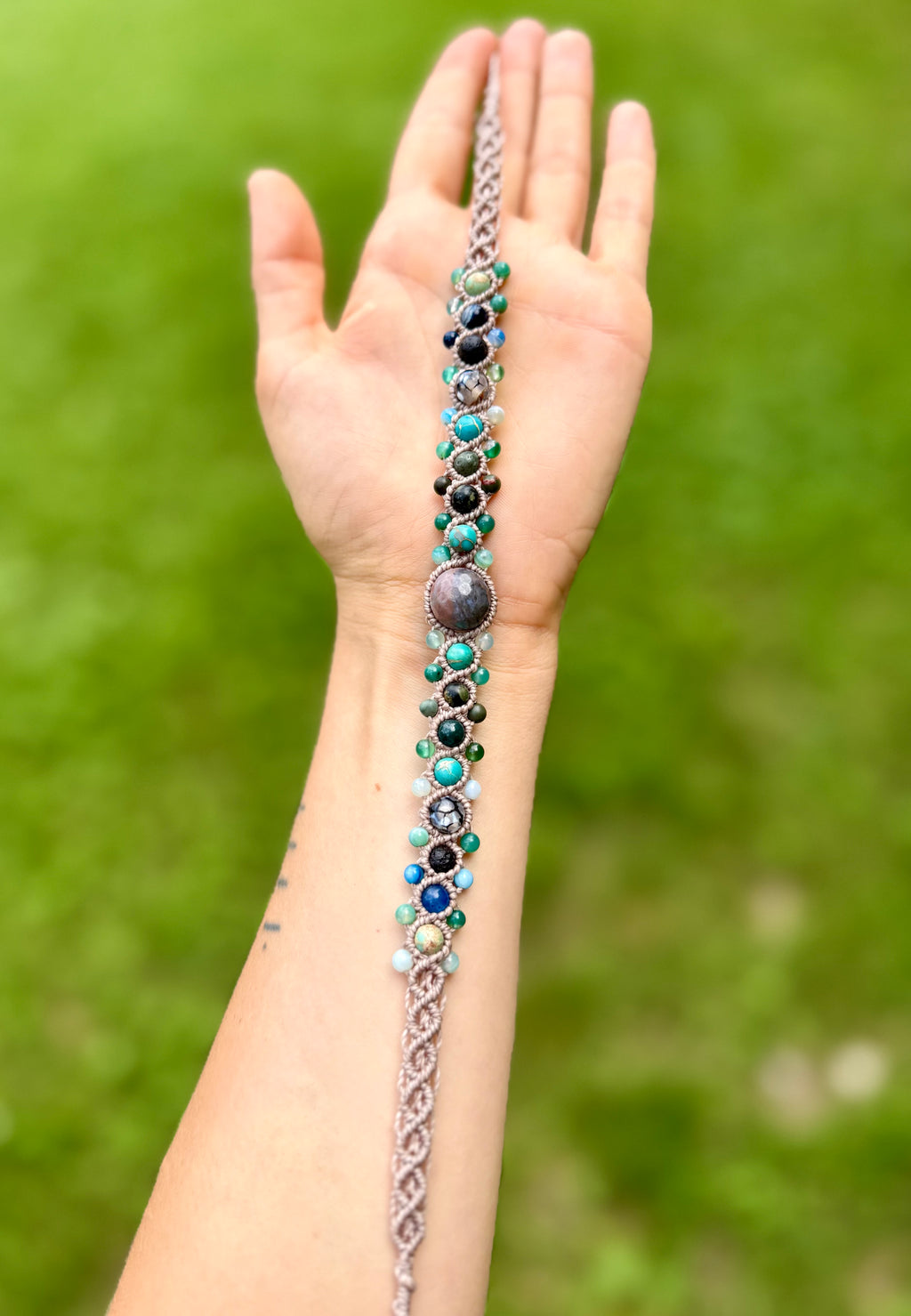 Water Spirit Gemstone Macrame Choker