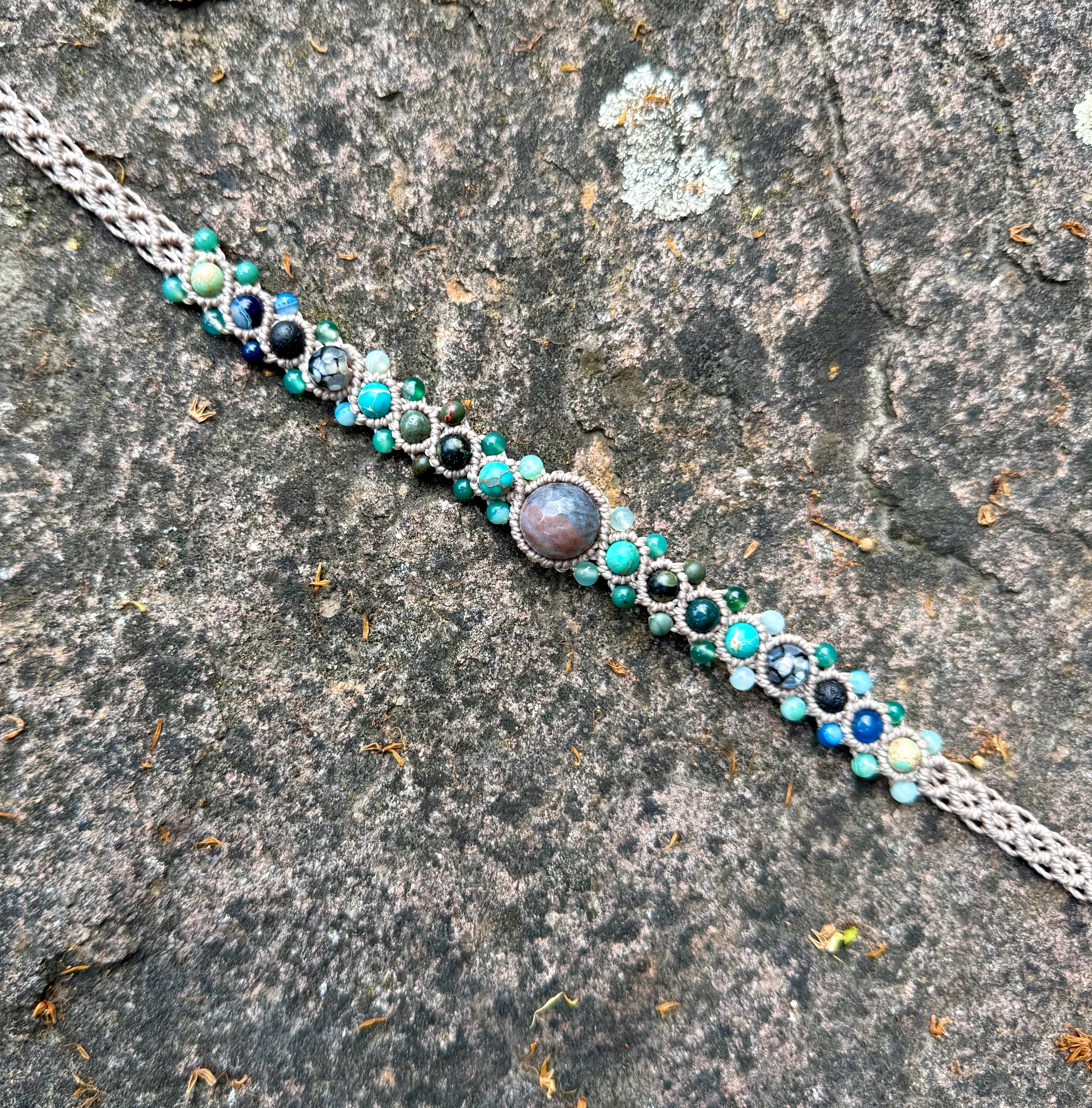 Water Spirit Gemstone Macrame Choker