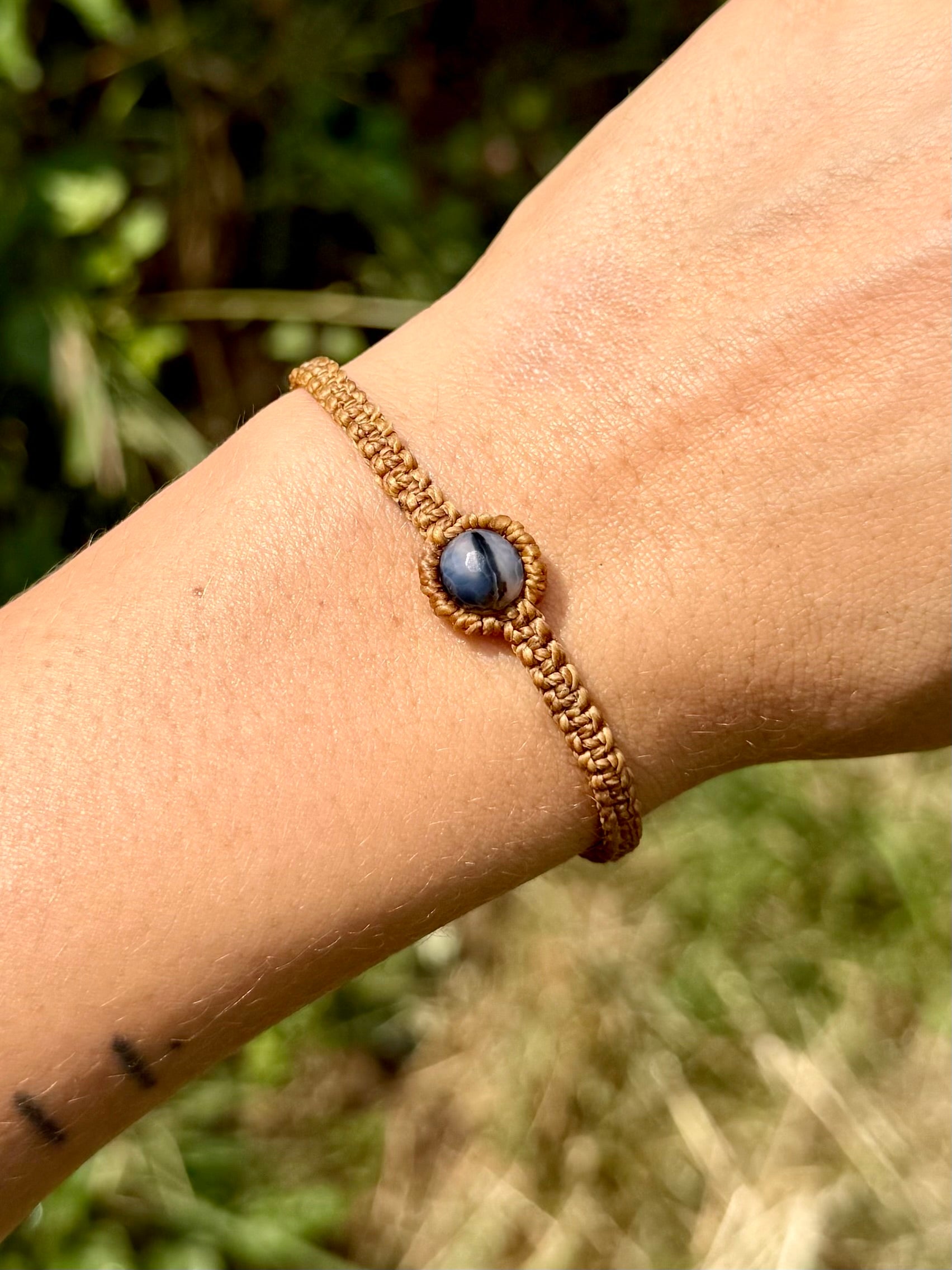 Macrame Bracelet - Zebra Agate