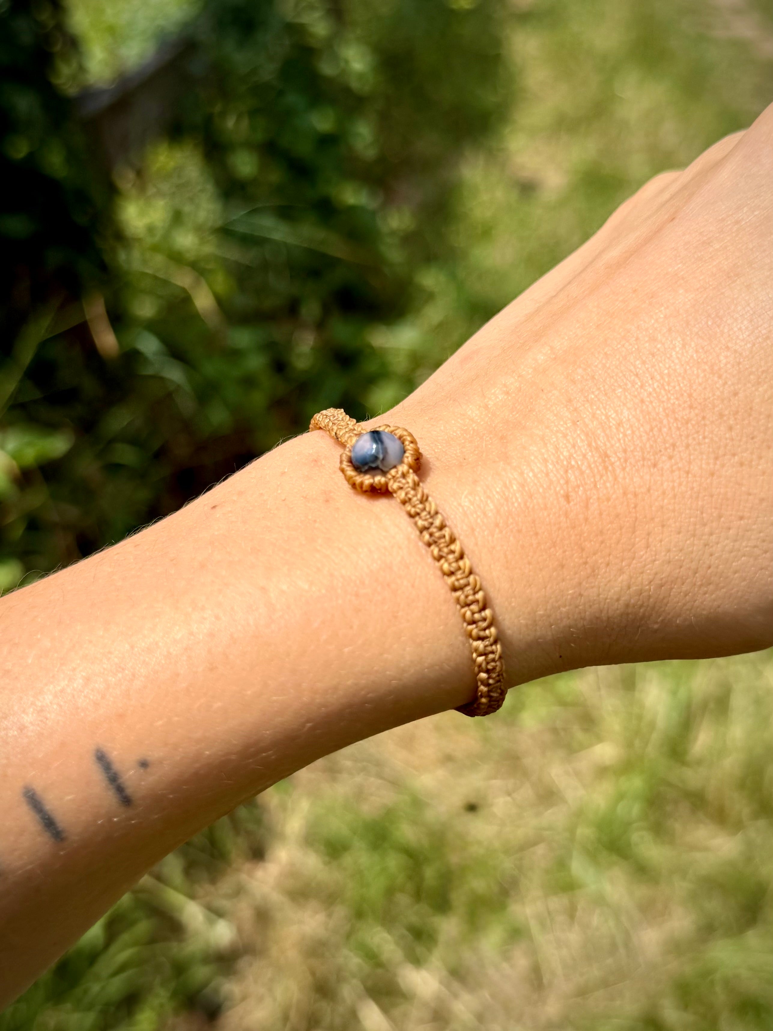 Macrame Bracelet - Zebra Agate
