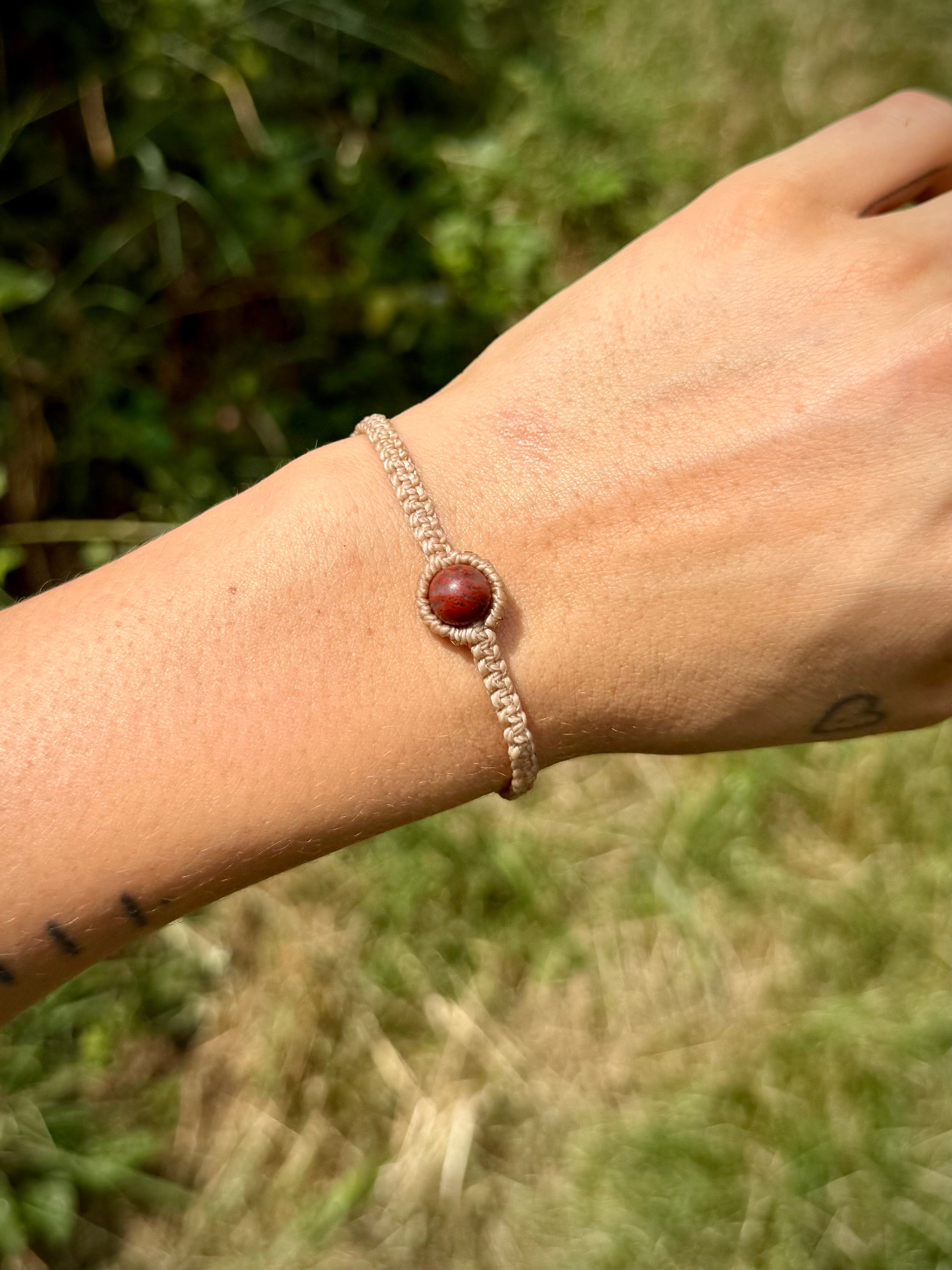 Macrame Bracelet - Red Jasper