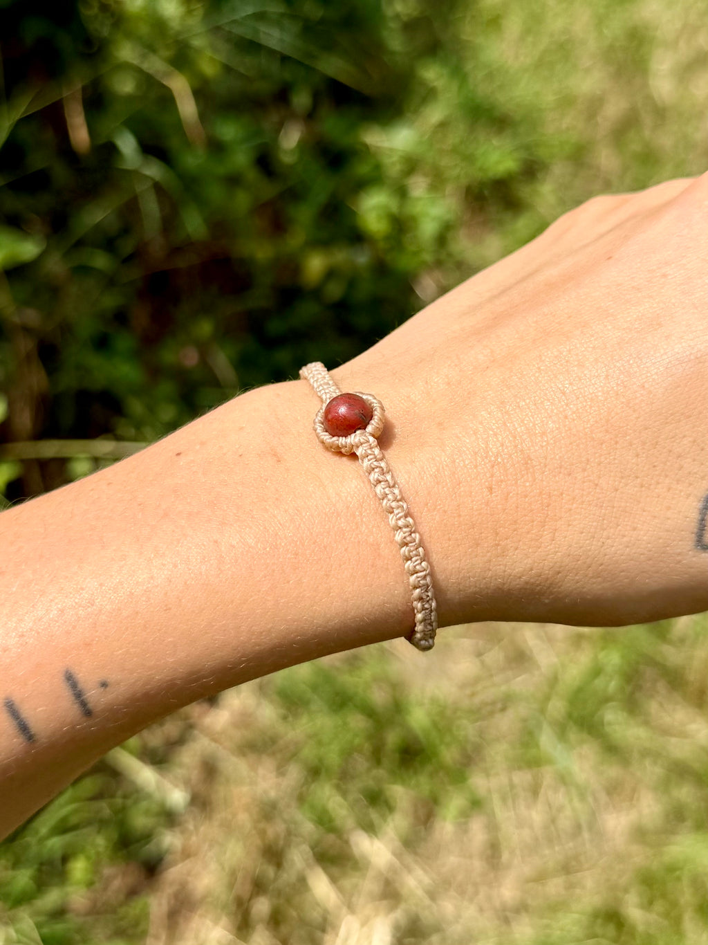 Macrame Bracelet - Red Jasper