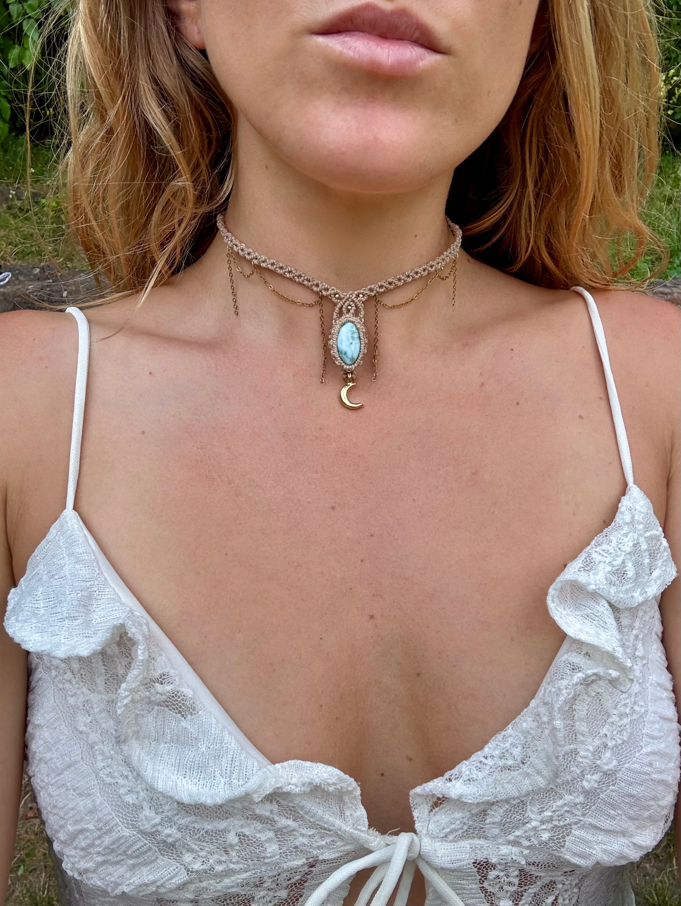 Larimar Goddess Choker